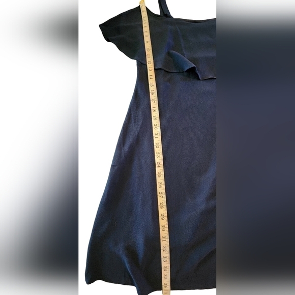 Signature Robbie Bee Cold Shoulder Midi Dress Women's 6 Navy Blue - Picture 10 of 13